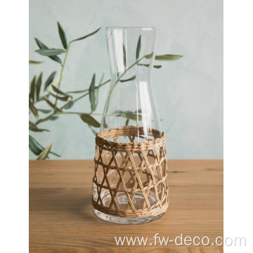 custom hand-blown water serving glass carafe